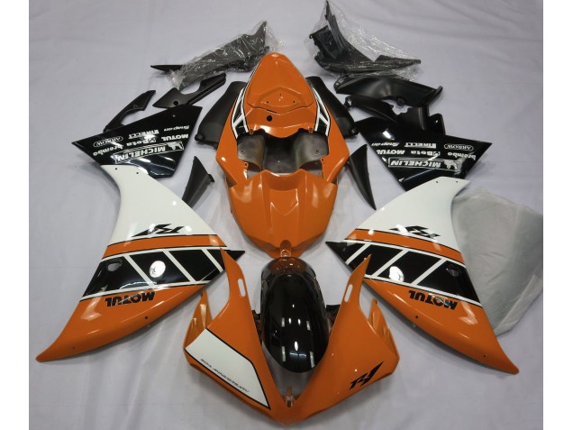 2013-2014 Gloss Orange White and Black Yamaha R1 Fairings for Sale 2013-2014 Gloss Orange White and Black Yamaha R1 Fairings for Sale