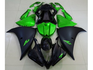 2013-2014 Matte Black and Green Yamaha R1 Fairings for Sale