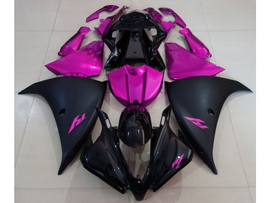 2013-2014 Matte Black and Pink Yamaha R1 Fairings for Sale