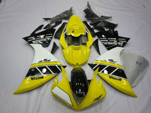 2013-2014 Yellow And White Yamaha R1 Fairings for Sale 2013-2014 Yellow And White Yamaha R1 Fairings for Sale
