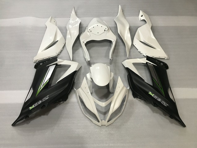 2013-2018 Crystal White & Satin Black Kawasaki ZX6R Fairings for Sale 2013-2018 Crystal White & Satin Black Kawasaki ZX6R Fairings for Sale
