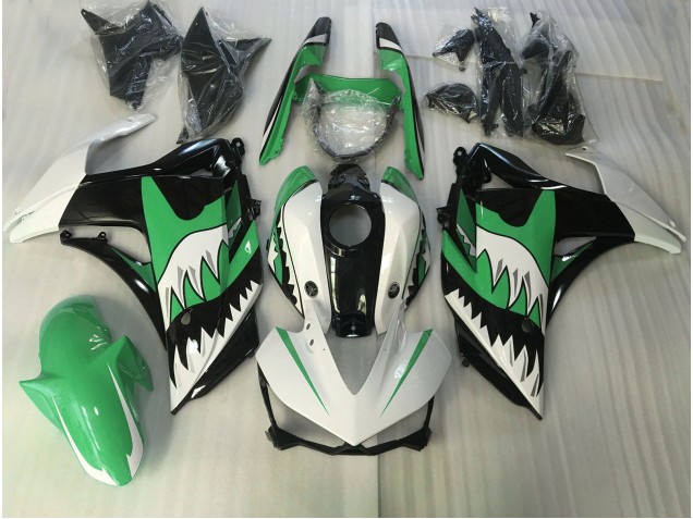 2015-2018 Green and White Shark Yamaha R3 Fairings for Sale 2015-2018 Green and White Shark Yamaha R3 Fairings for Sale