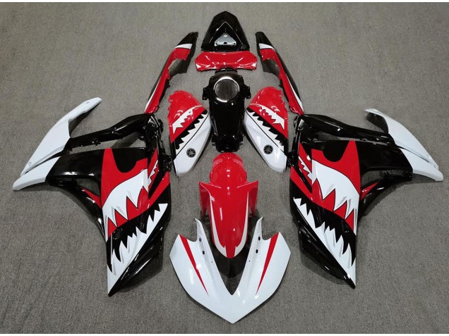 2015-2018 White Shark & Red Yamaha R3 Fairings for Sale