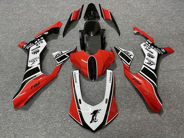 2015-2019 Gloss Red & White Yamaha R1 Fairings for Sale