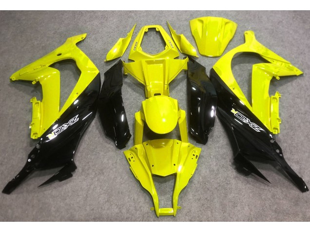 2016-2019 Gloss Yellow and Black Kawasaki ZX10R Fairings for Sale