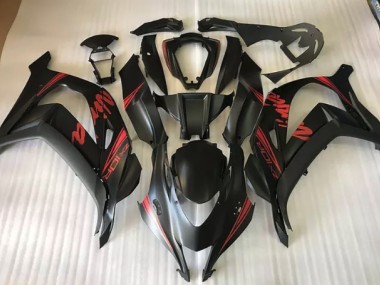 2016-2019 Satin Black & Red Kawasaki ZX10R Fairings for Sale