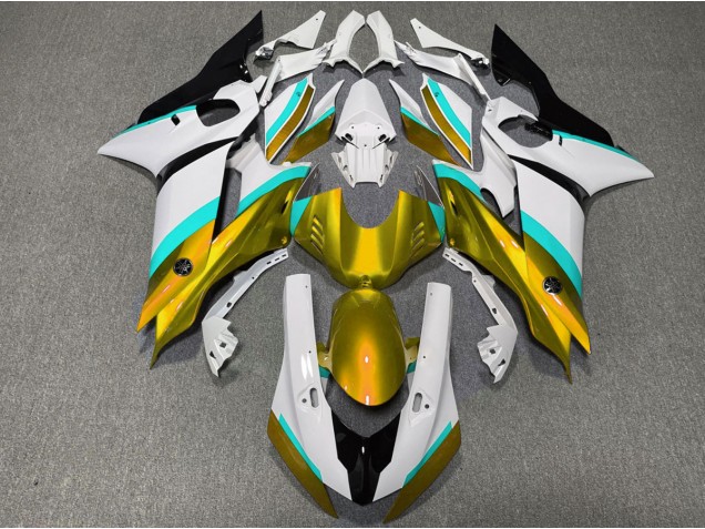 2017-2019 Gold and Light Blue Gloss Yamaha R6 Fairings for Sale 2017-2019 Gold and Light Blue Gloss Yamaha R6 Fairings for Sale